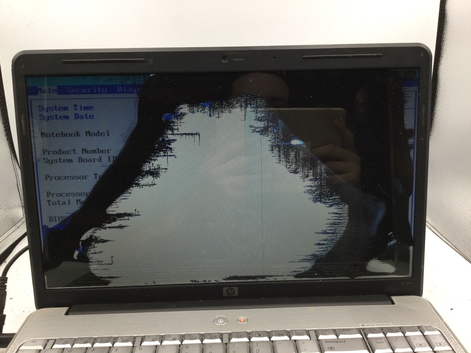 HP G60 LAPTOP – BOOTS TO BIOS/BAD LCD – INTEL DUAL CORE – 2GB RAM – READ DESC-BB