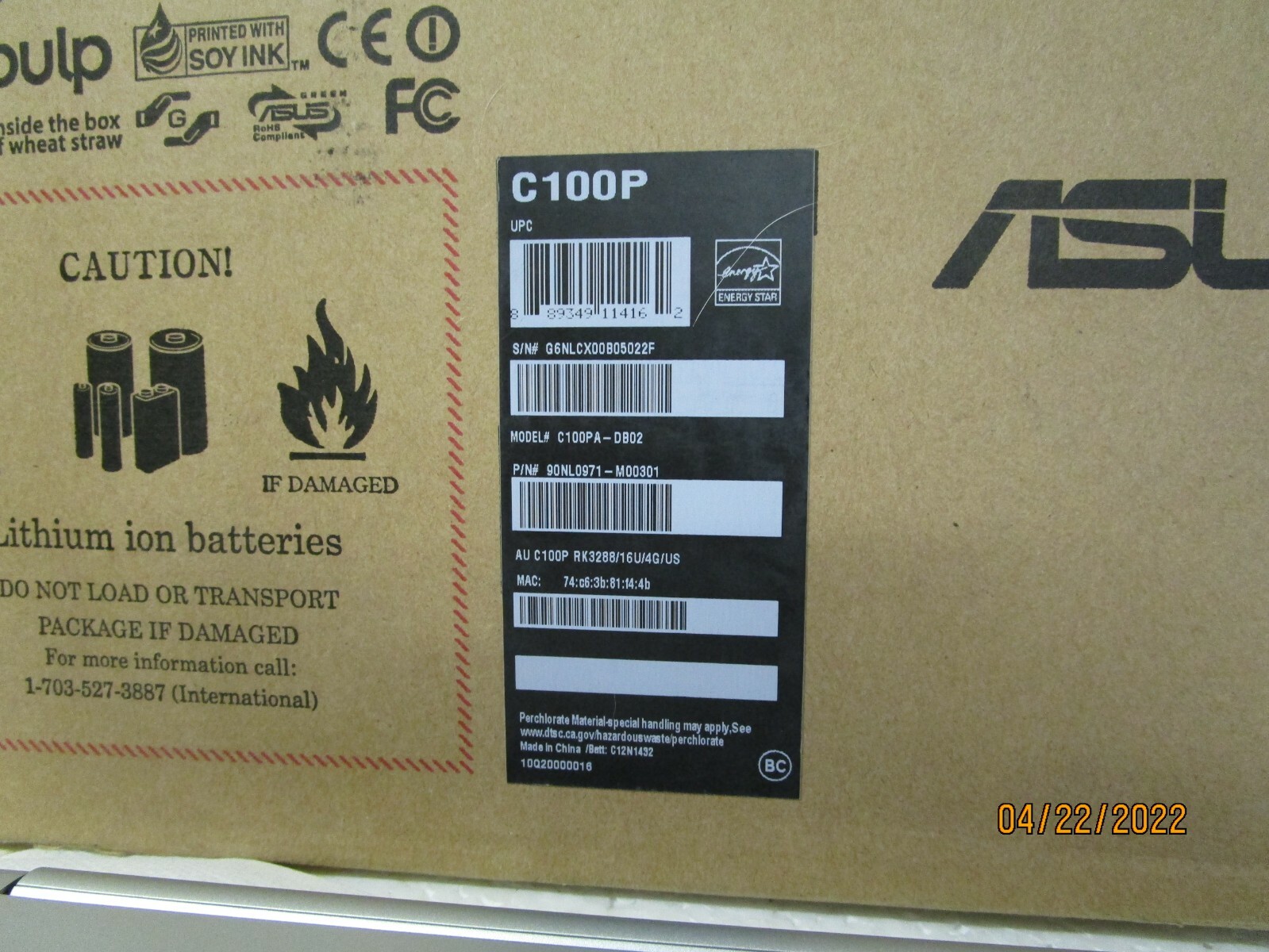 Asus C100P Flip 2-in-1 10″ Chromebook 1.8GHz 16GB 4GB – Faint Horizonal Line