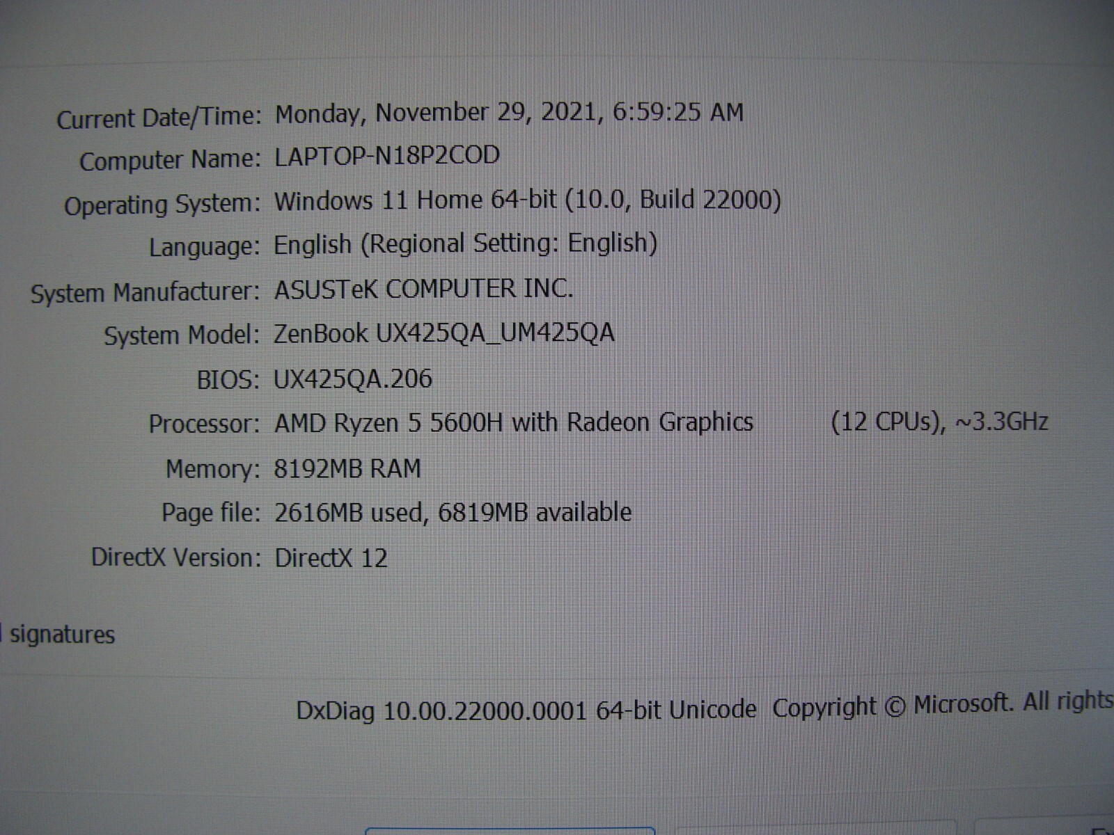 NEW! ASUS ZenBook 14 UM425QA-EH51 14″ AMD Ryzen 5 5600H 3.3GHz 8GB 512GB 1cycles