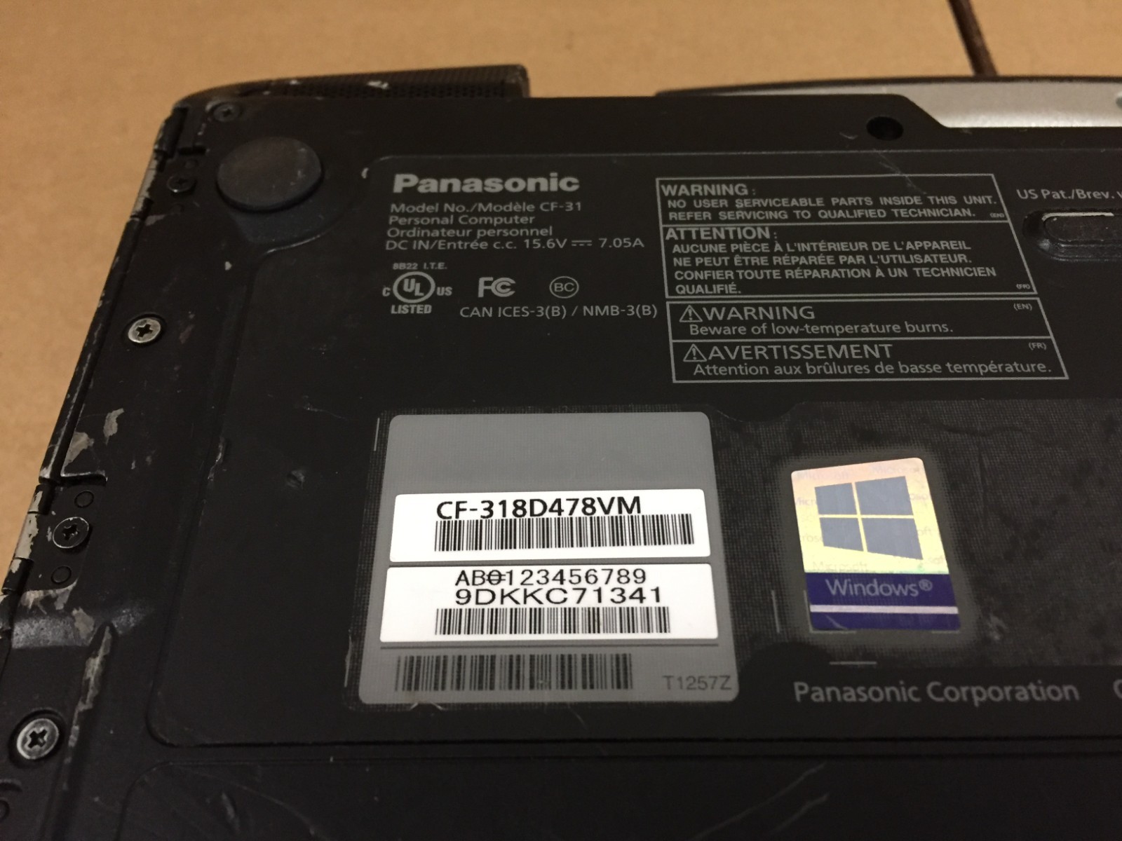 Panasonic Toughbook CF31 MK6 Touchscreen i5-7300U 16GB DDR4 DVDRW No HD/Caddy/AC