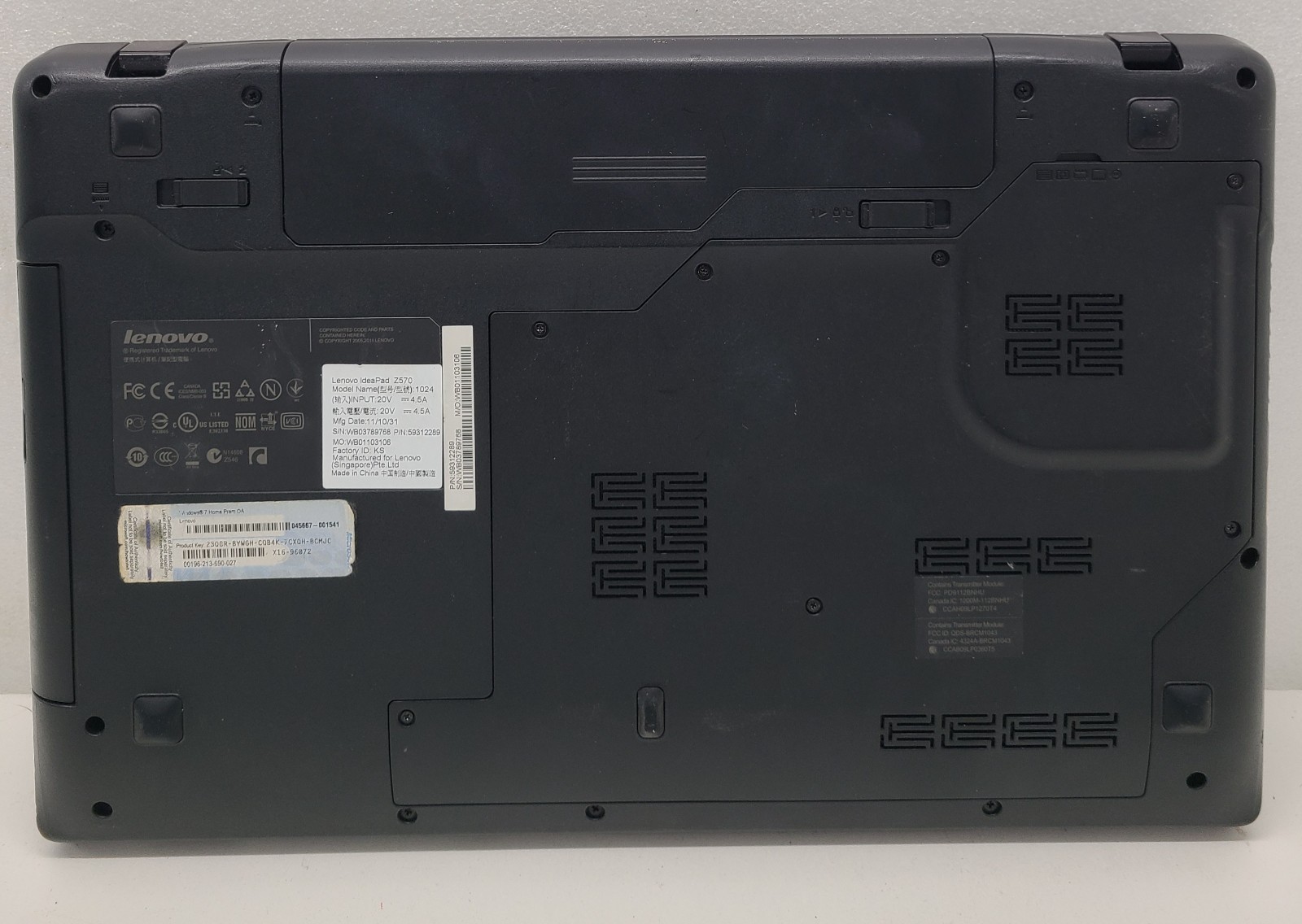 Lenovo IdeaPad Z570 15.6″ Laptop Intel Core i7 6GB Ram NO HD/OS BIOS PW (FL)