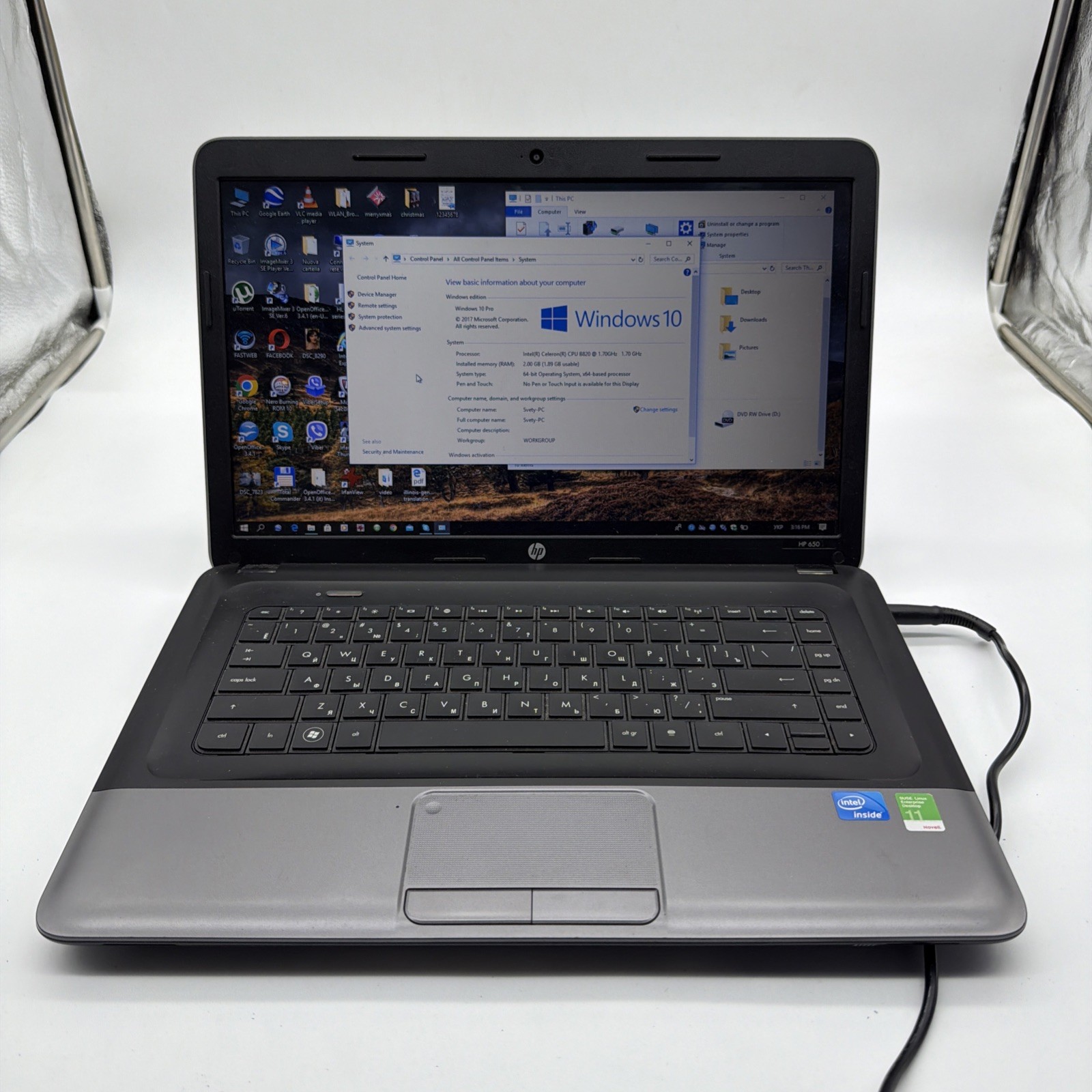 HP Notebook 650 320GB HDD Celeron B820 2GB RAM 15.6″ Laptop ( 650 ) USED