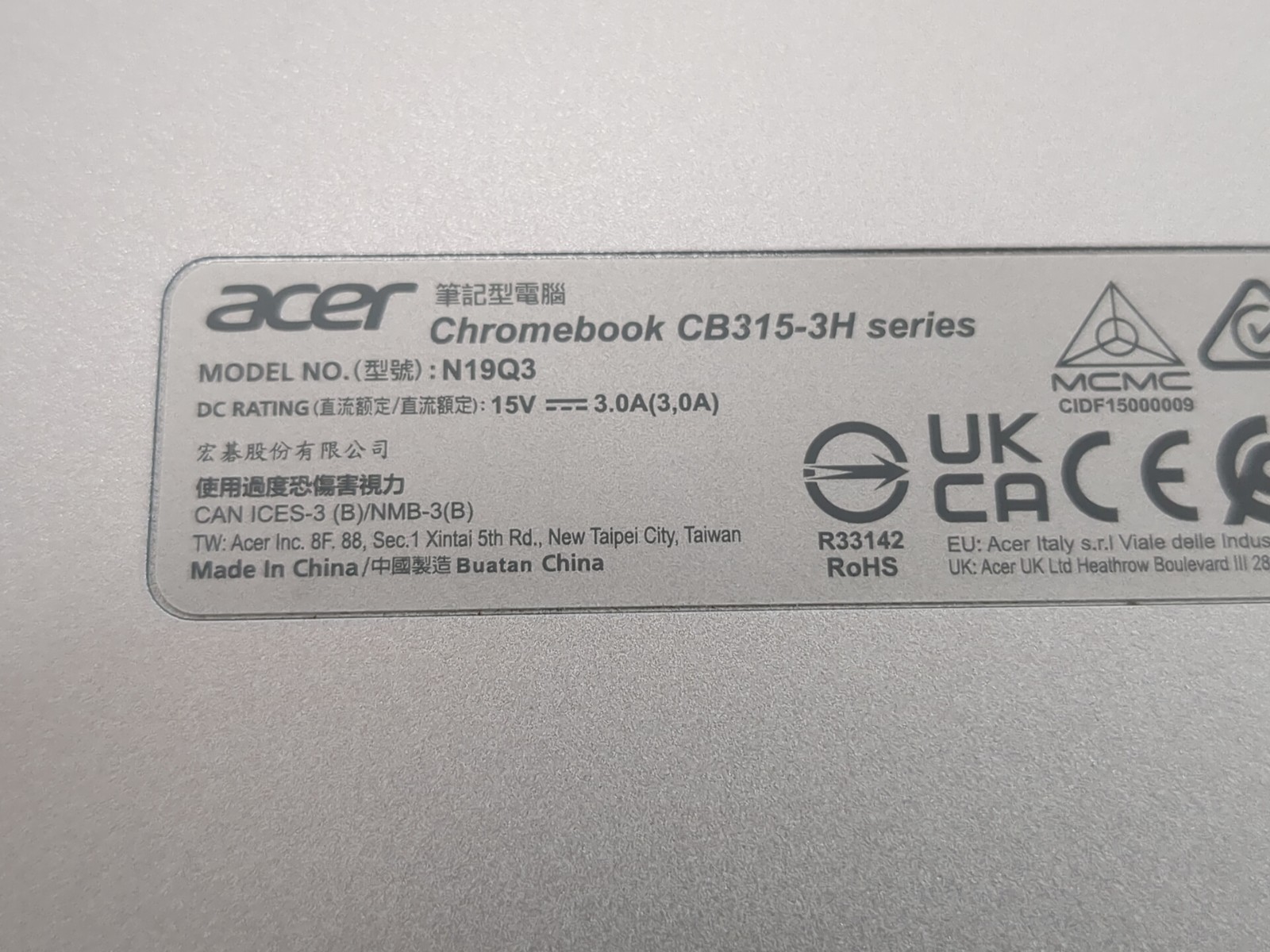 Acer Chromebook 315 15″ N19Q3 Laptop – 64GB eMMC/4GB RAM – Celeron N4020@1.1GHz
