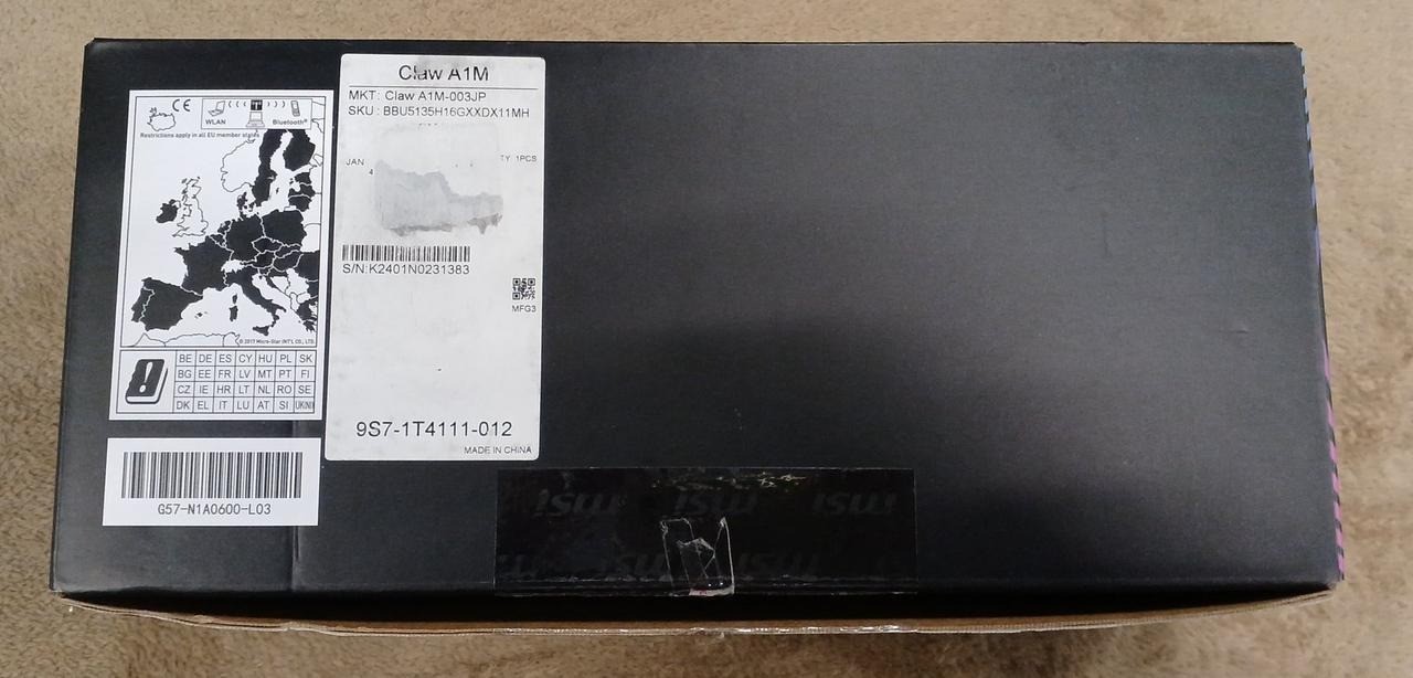MSI Claw Ultra 5 Handheld Console System MS-1T41 Black w/Case Used from Japan