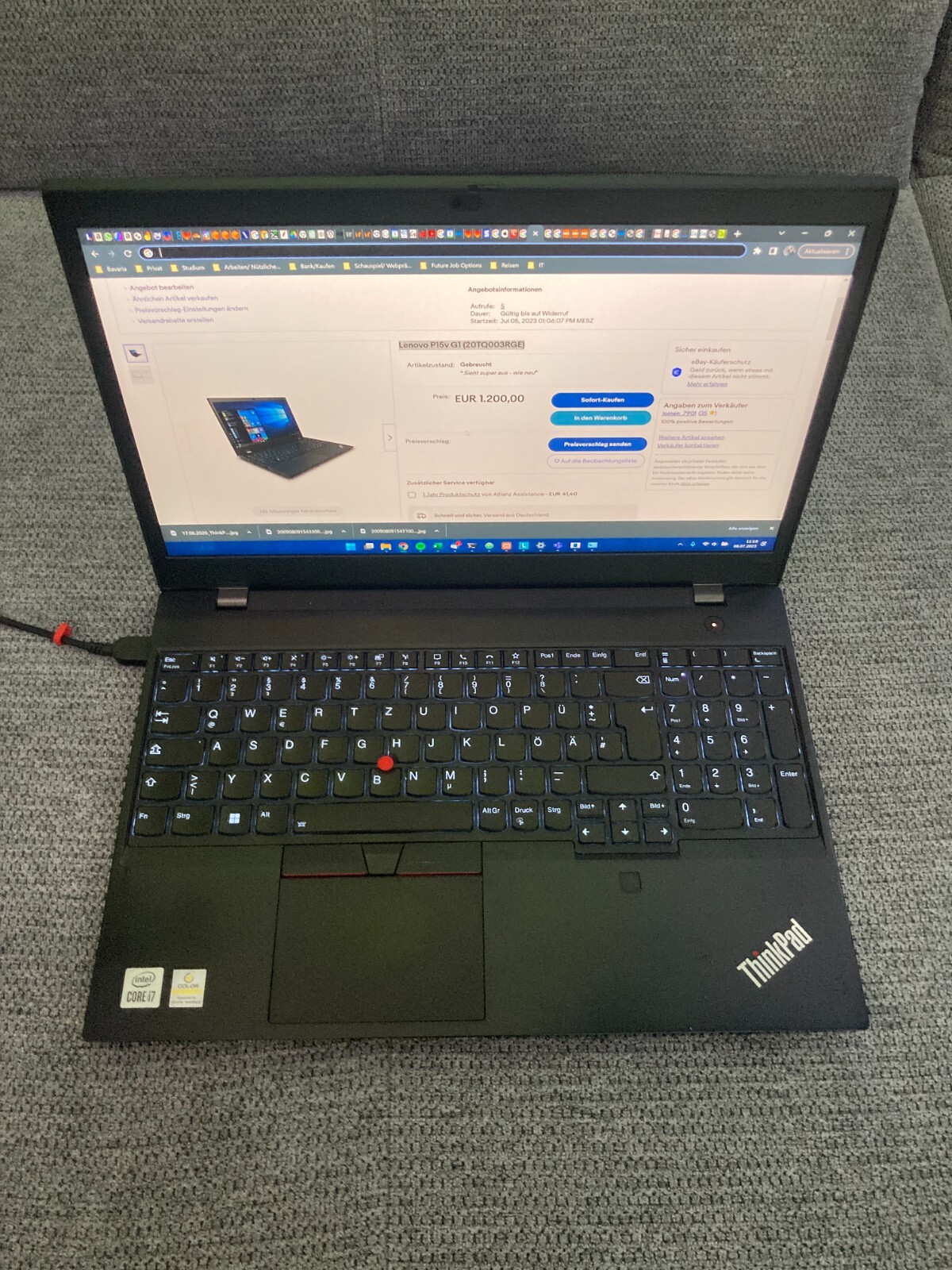 Laptop 15.6″, 32GB RAM, 1TB NVMe, NVIDIA Graphics 8GB, Lenovo P15v (20TQ003RGE)