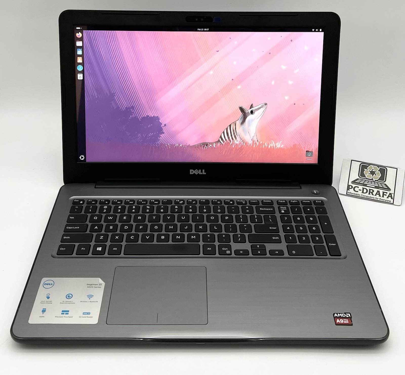 Dell Inspiron 15 5565 Laptop AMD A9-9400, 2.50GHz, 256Gb, 8GB RAM, Ubuntu, touch