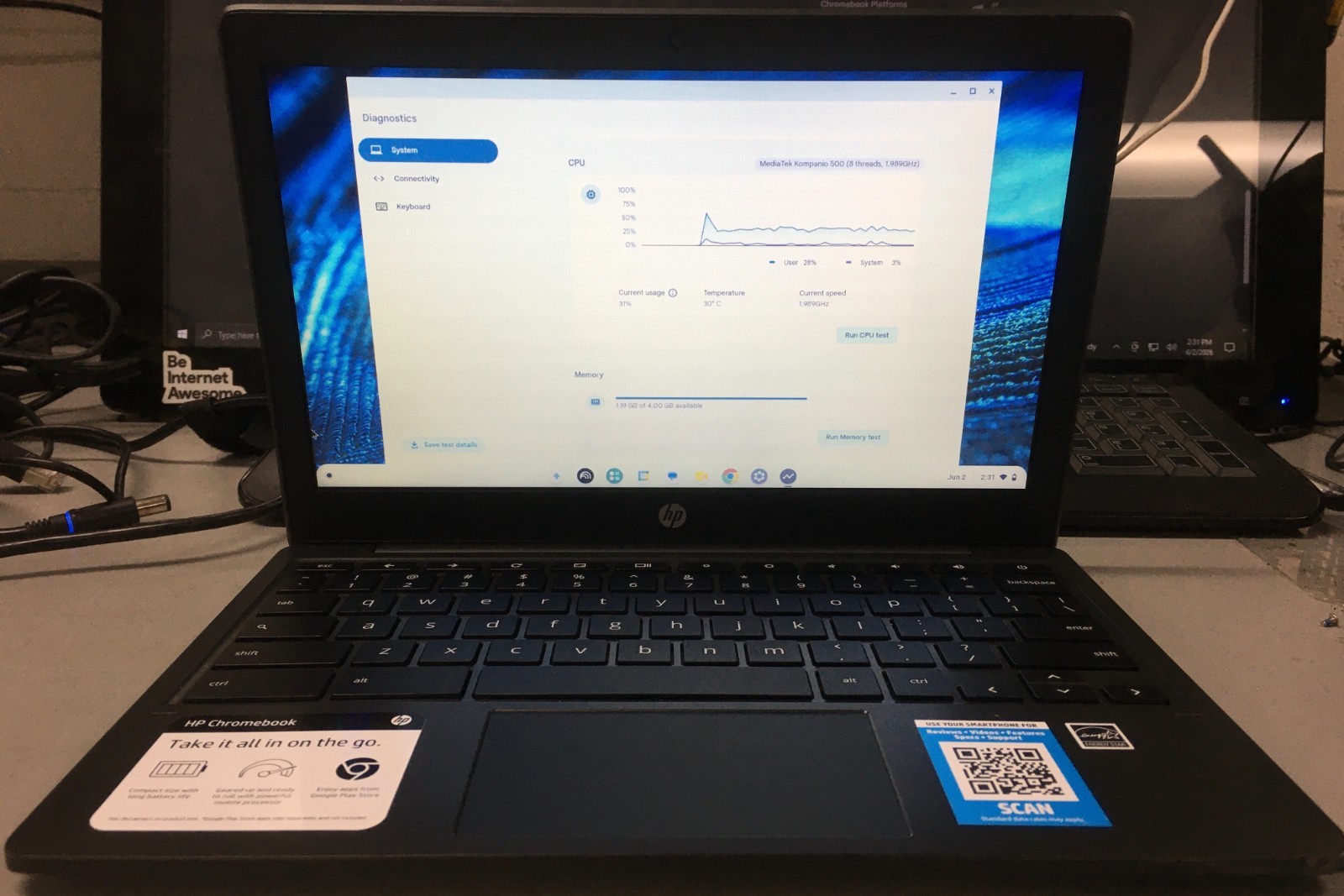 HP Chromebook 11a 11.6″ MediaTek Kompanio 500@1.9GHz 4GB 32GB w/PA | LP491