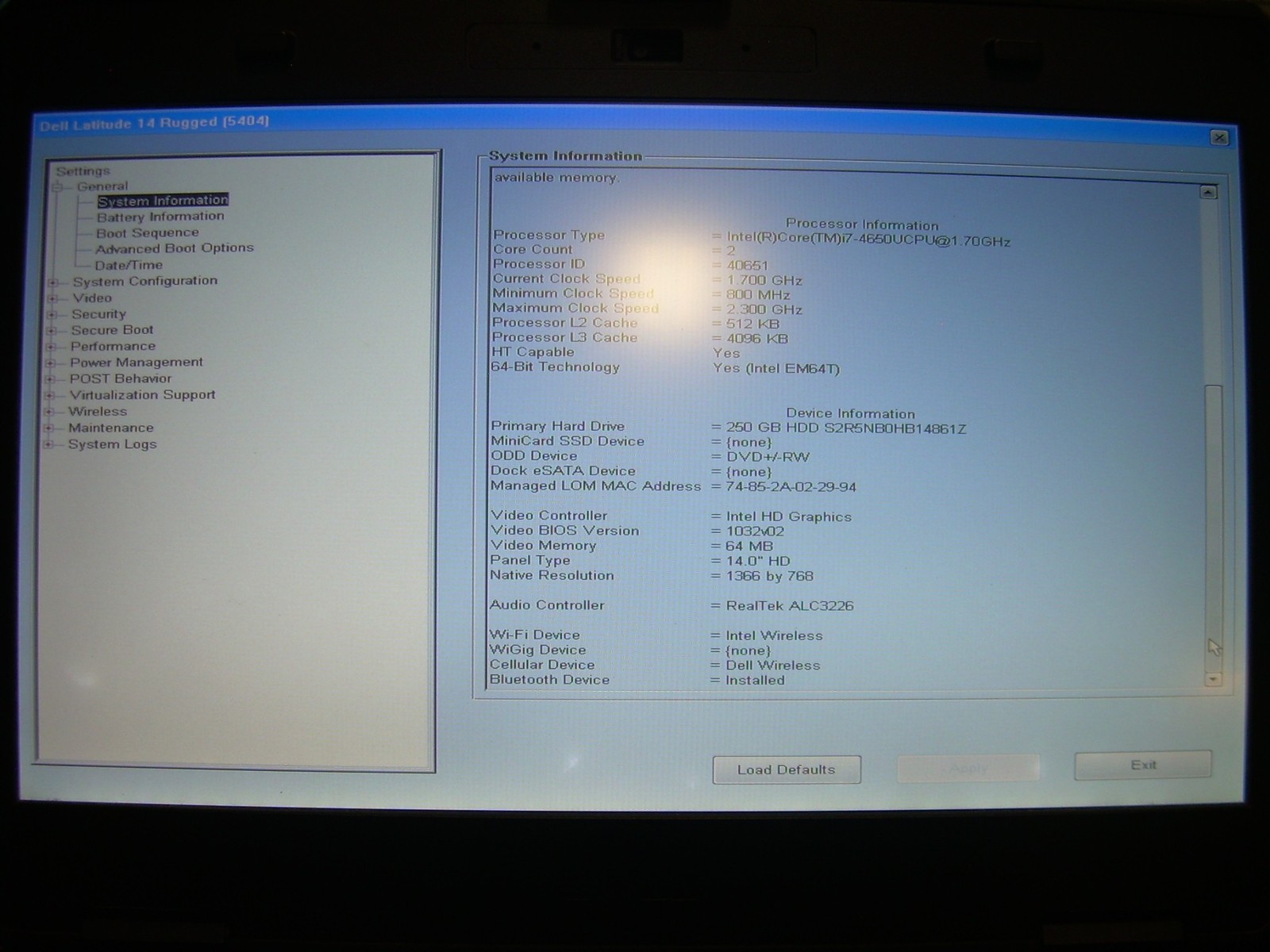 Dell Latitude 14 Rugged 5404 i7 4650U 8GB 250GB Touch Laptop – Spots on Screen