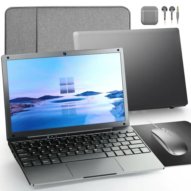 10” Laptop Windows 11 Notebook 8GB+128GB Intel Celeron Quad-Core For Kid Adult