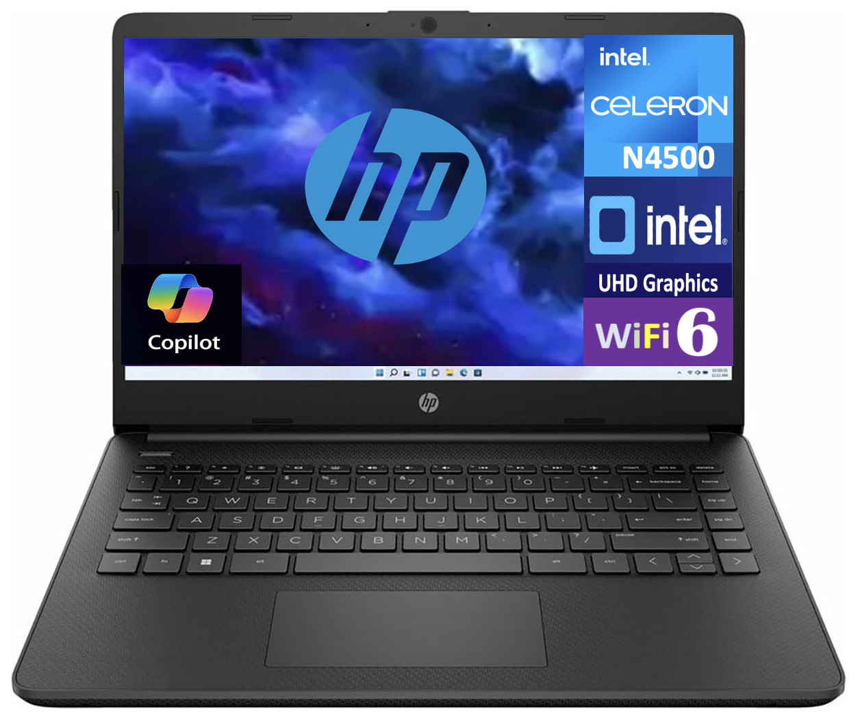 HP 14 14″ 1366×768 Intel Celeron N4500 4GB RAM 64GB eMMC Windows 11 Home S-Mode