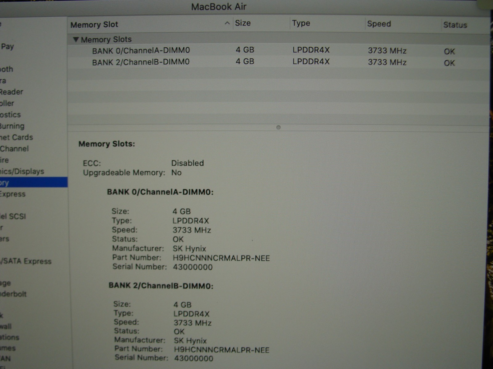 Apple MacBook Air 13″ A2179 2020 i3-1000NG4 1.1GHz 8GB 128GB OS Catalina MWTJ2LL