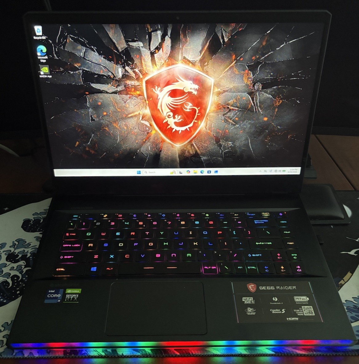 MSI GE66 Raider-15.6″ FHD 240Hz-i9 11980HK-16GB VRAM RTX 3080(140w)-1TB-32GB RAM