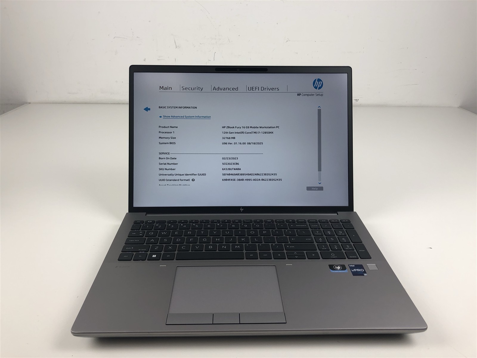 HP ZBook Fury 16 G9: Intel Core i7-12850HX 2.1GHz – 32GB – 1TB – RTX A3000