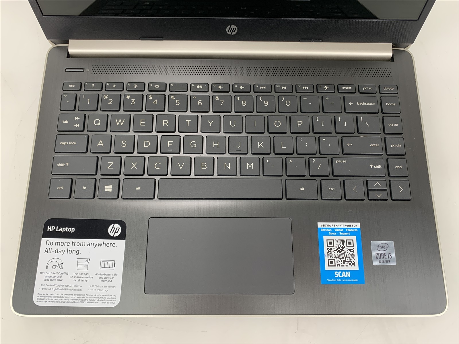 HP Laptop 14-dq1 Intel i3-1005G1 1.20GHz 4GB RAM 128GB NVMe SSD Win11 Bad Battry