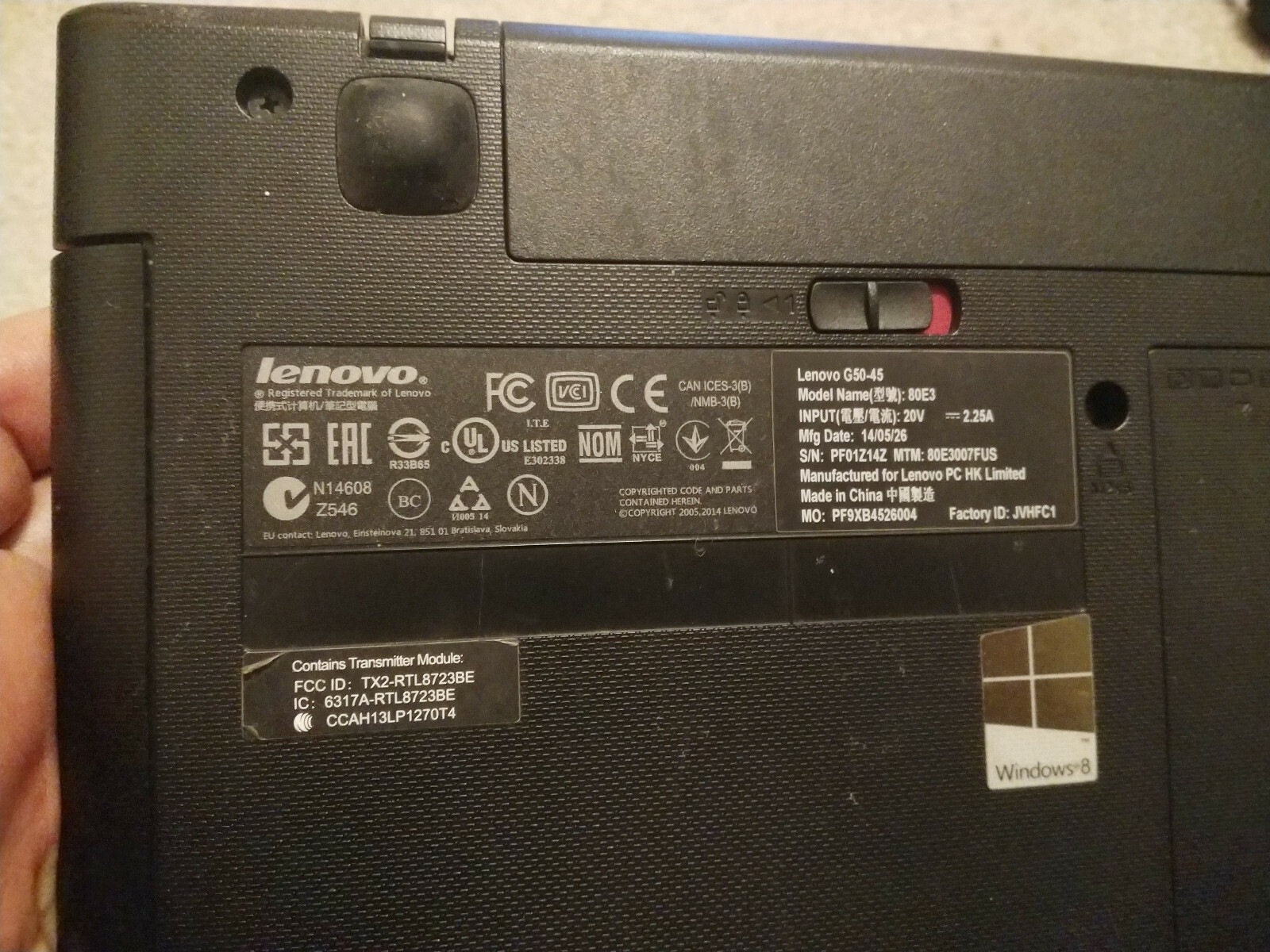 Lenovo IdeaPad G50-45 15.6in. 1TB HDD 4GB RAM AMD A6-6310 W/ Radeon R4 Graphics
