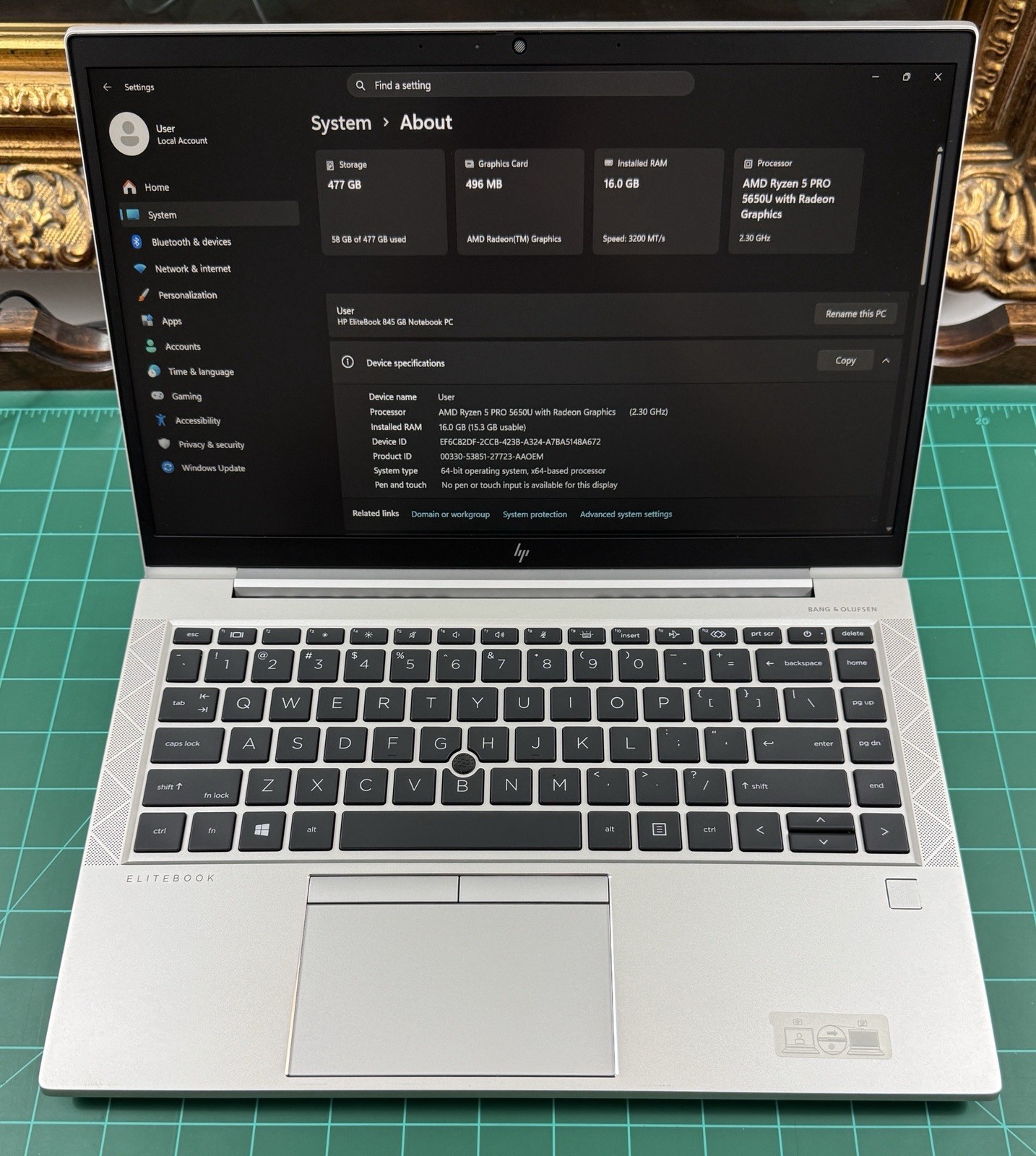 A+ HP EliteBook 845 G8 Ryzen 5 Pro 5650U @ 2.3GHz (6-Cores) 500GB NVMe 16GB RAM
