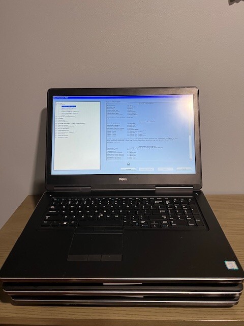 FOR PARTS OR NON WORKING.A lot of 3 Dell precision 7720 Core i5.