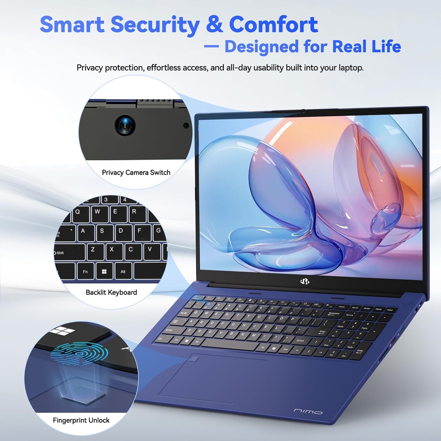 NIMO Gaming Laptop 17.3″FHD IPS AMD R7 7735HS Up to 4.75 GHz 16GB DDR5 RAM 256GB