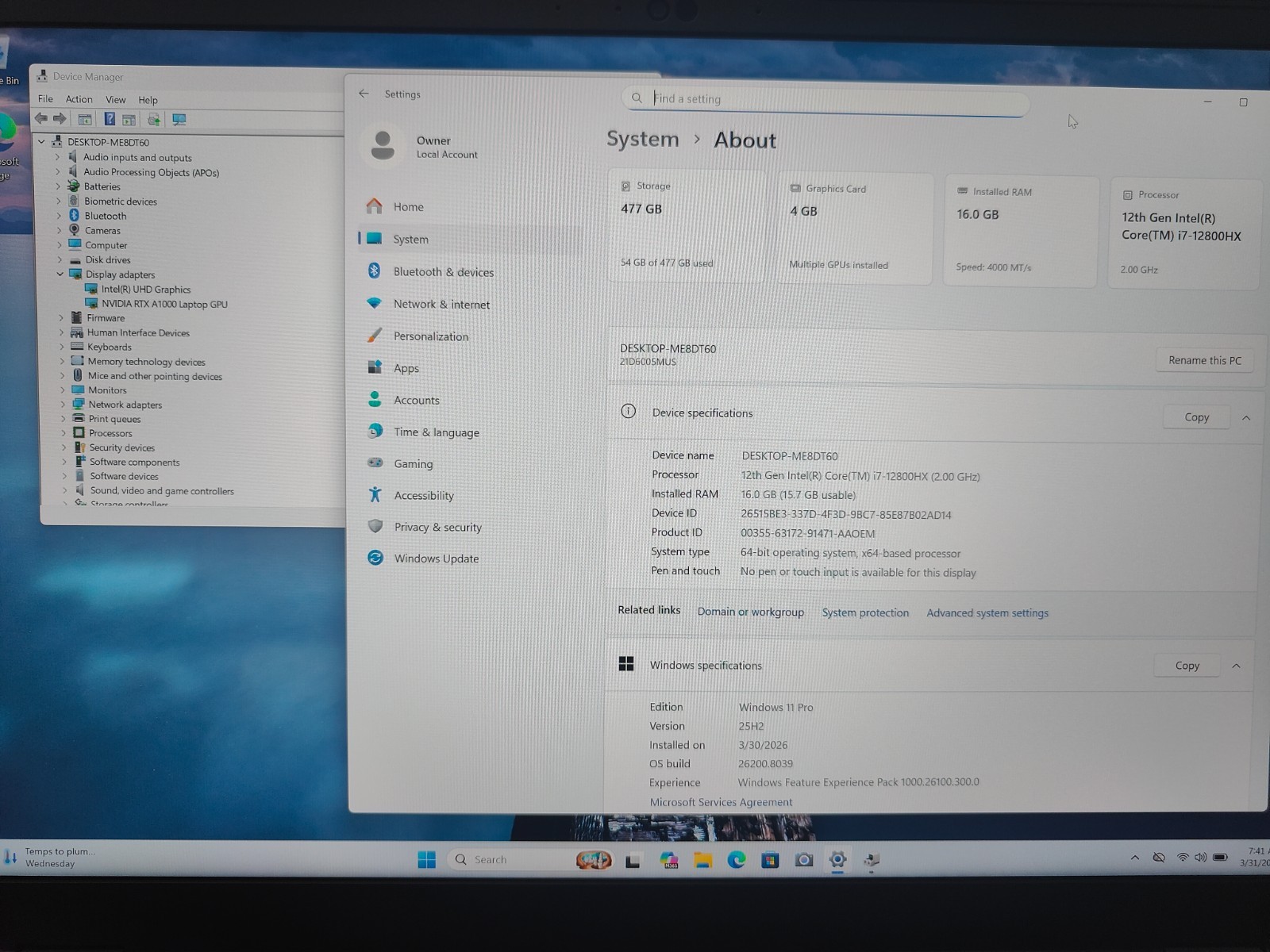 Lenovo ThinkPad P16 Gen 1 16″ I7-12800HX 4.8GHz 16GB RAM 512GB SSD RTX A1000