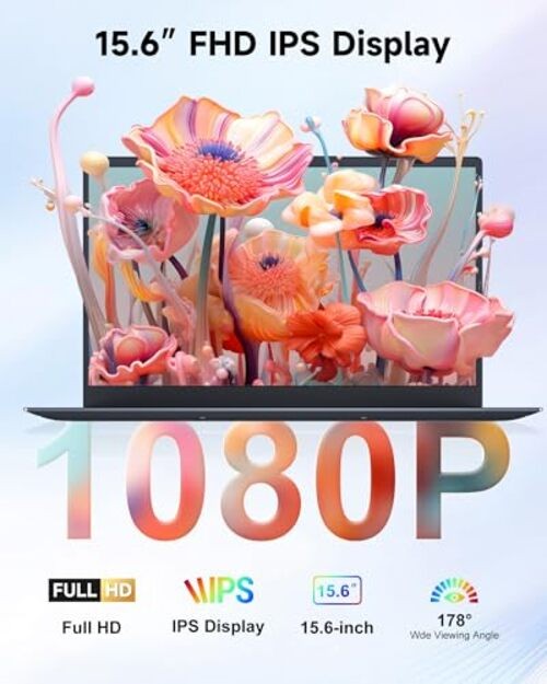 15.6 Inch Laptop Computer – 16GB RAM 256GB SSD with Pentium 6500Y Processor Up