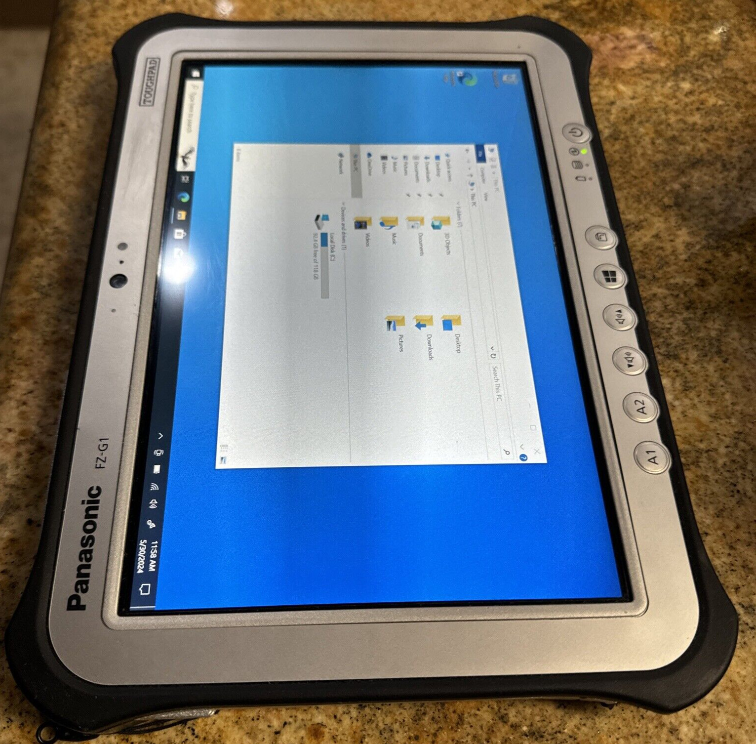Panasonic Toughpad FZ-G1 Core i5 4310U 2GHz 8GB RAM 256 GB SSD Win 10 Pro W/ AC