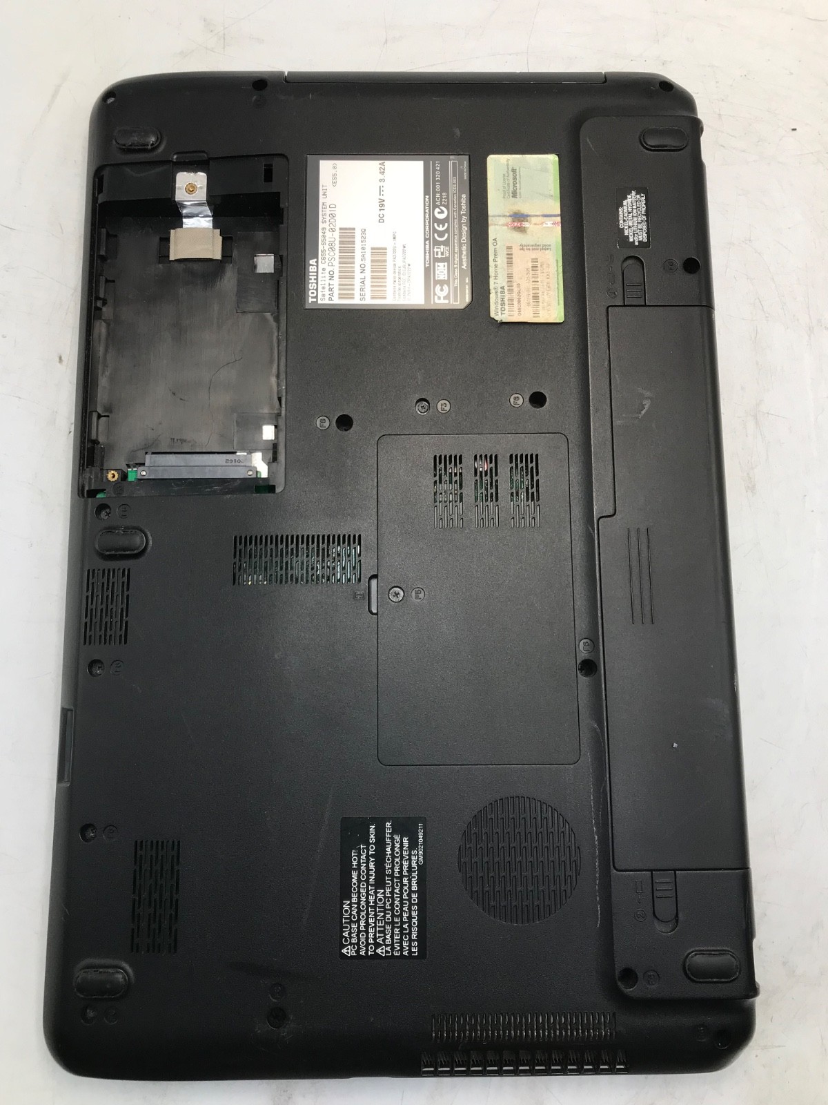 Toshiba Satellite C655 Intel Celeron 2.2 GHz 15″ Laptop 2 GB RAM -BOOTS BIOS- MZ