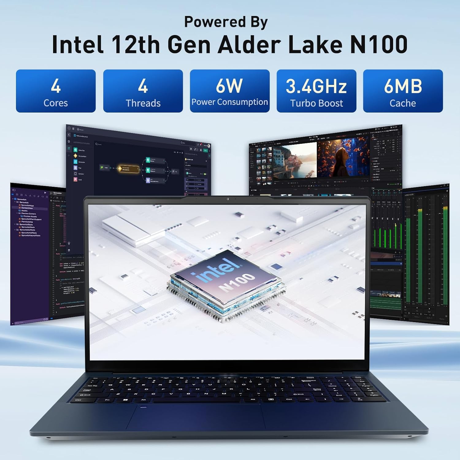 NIMO 15.6″ Laptop Intel Pentium Quad Core N100 8/16GB RAM 128/256/512GB/1TB SSD