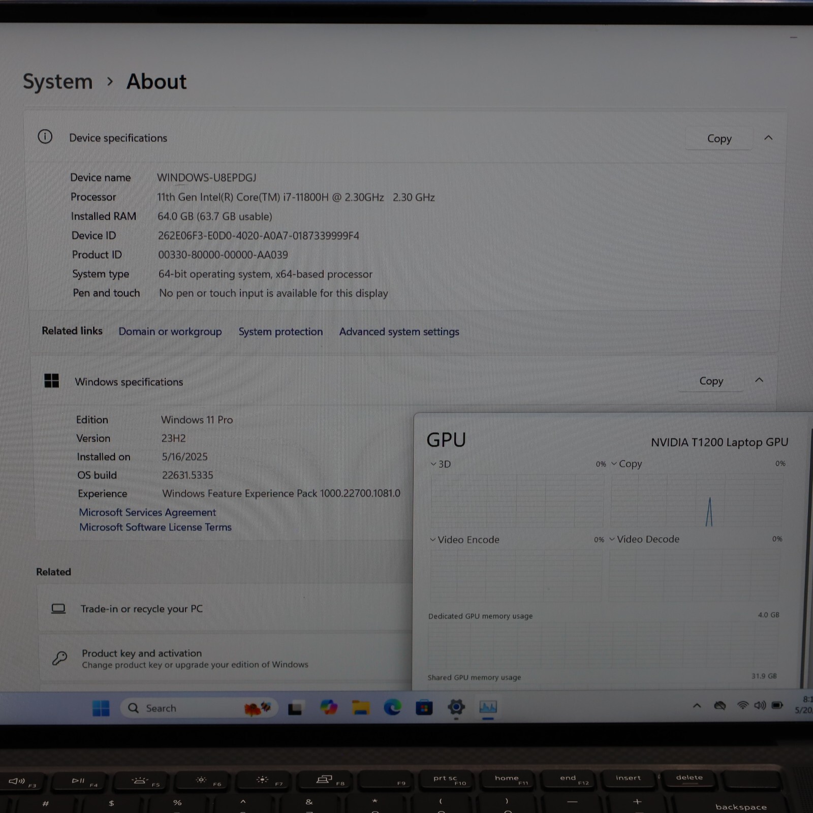 Dell Precision 5560 15.6″ i7-11800H 64GB RAM 1TB SSD NVIDIA T1200 Win11 Pro Used