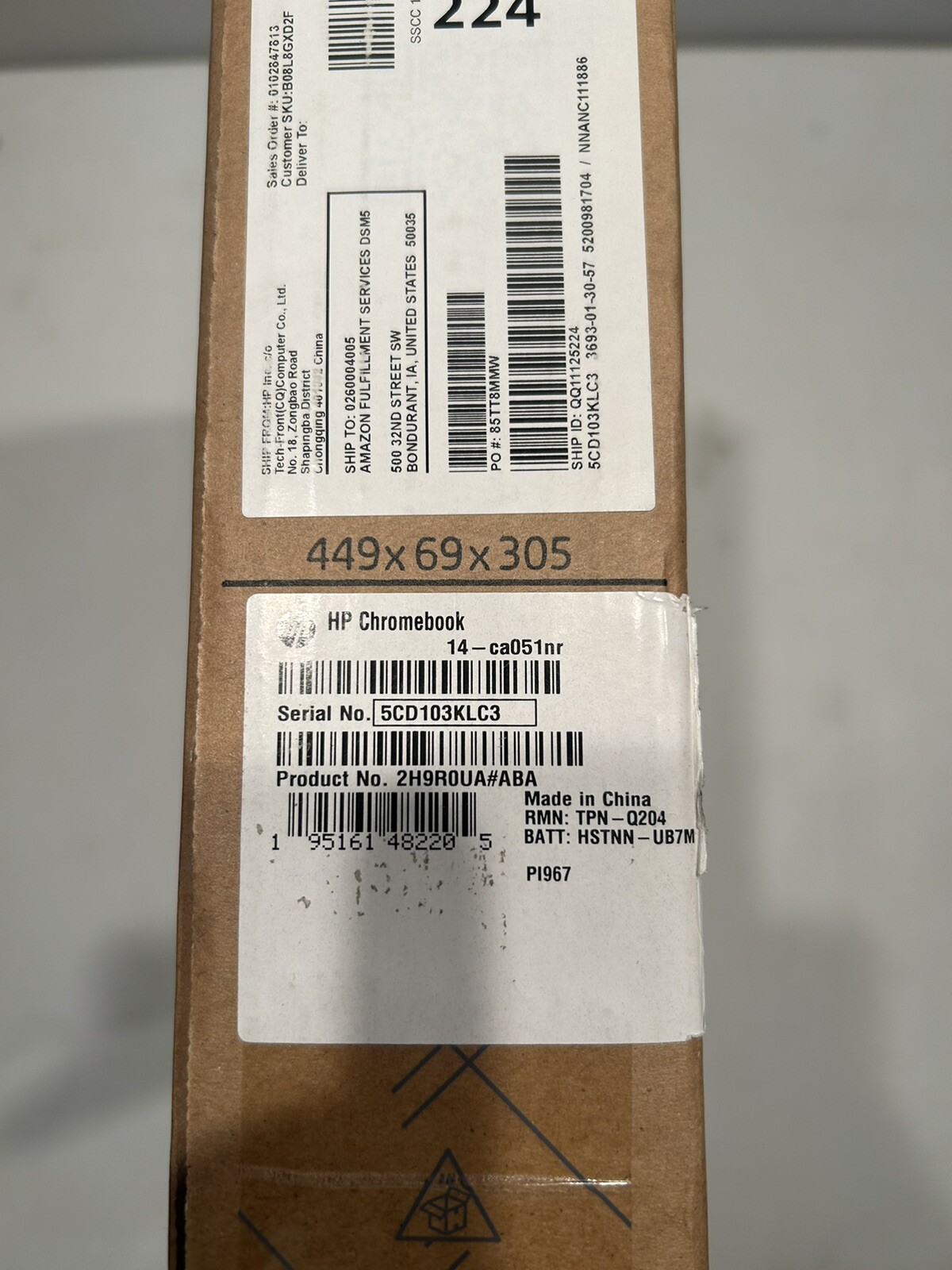 HP Chromebook 14-ca051nr Intel Celeron Processor N3350 4G 14-ca051nr Chromebook