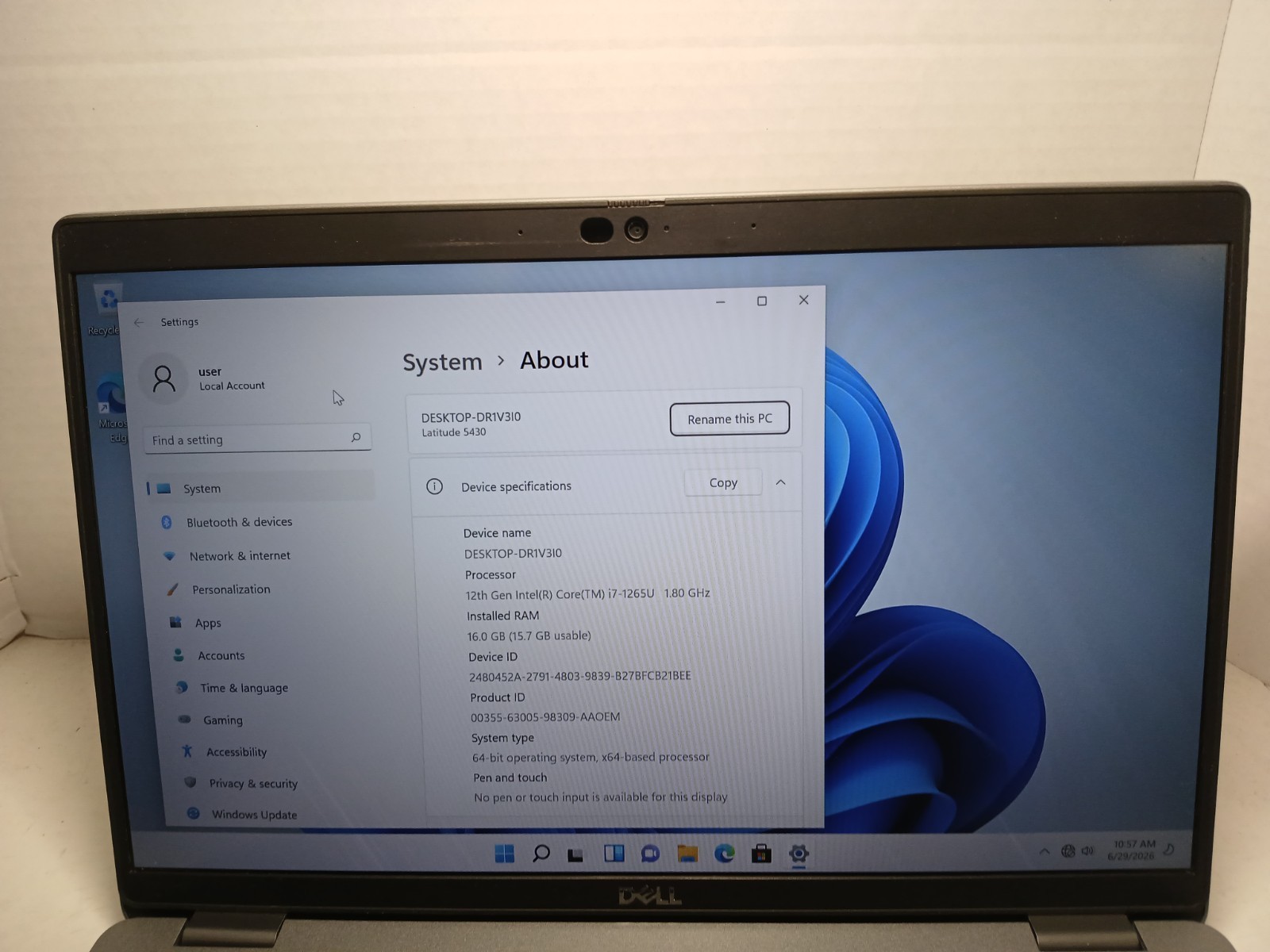 Dell Latitude 5430 14″ Laptop i7-1265U 16GB RAM 256GB SSD WIN11 #97