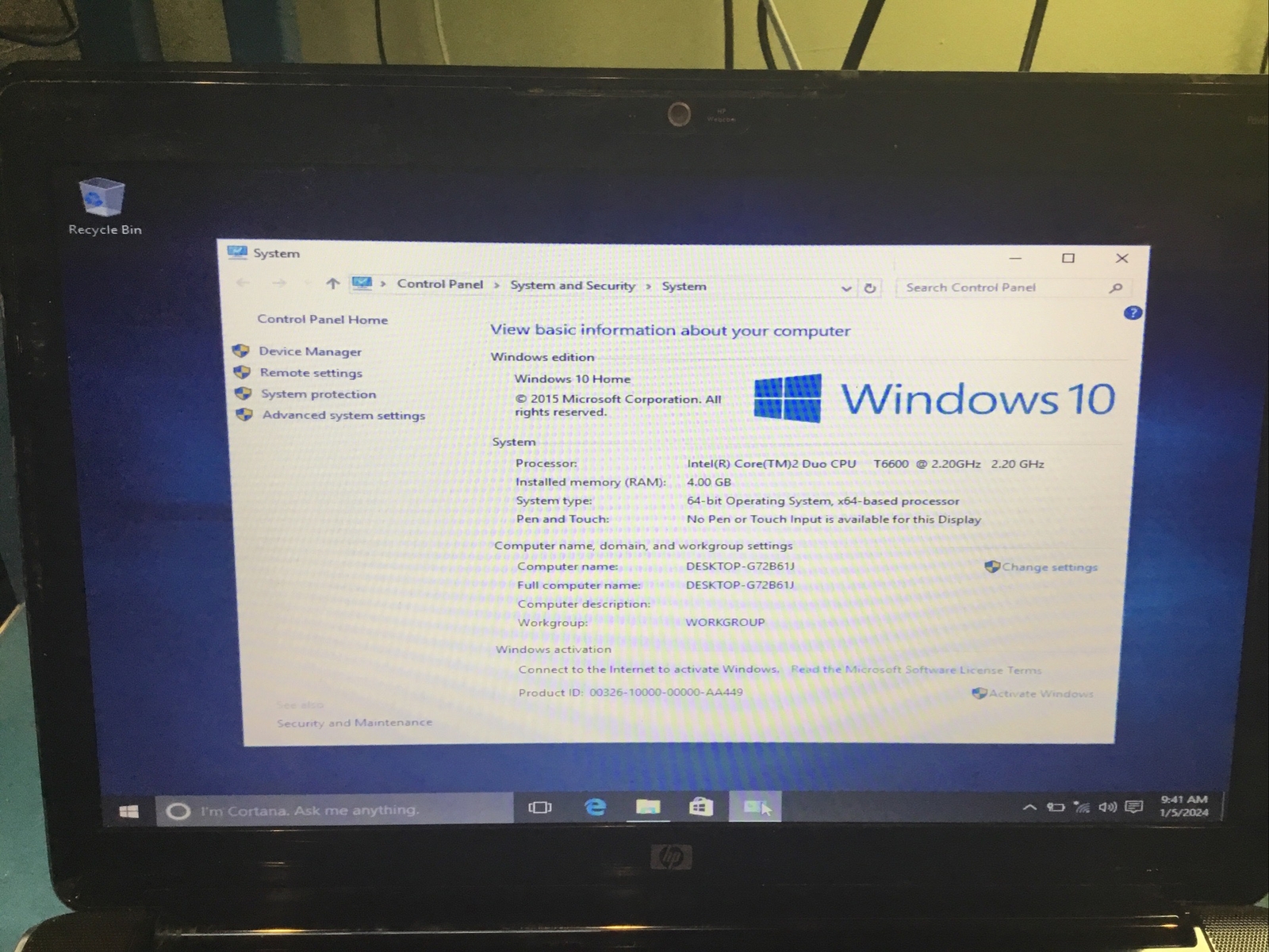 HP Pavilion DV6 Intel Core 2 Duo T6600 @2.20GHz, 4GB RAM, Win 10, 500GB HDD – G2