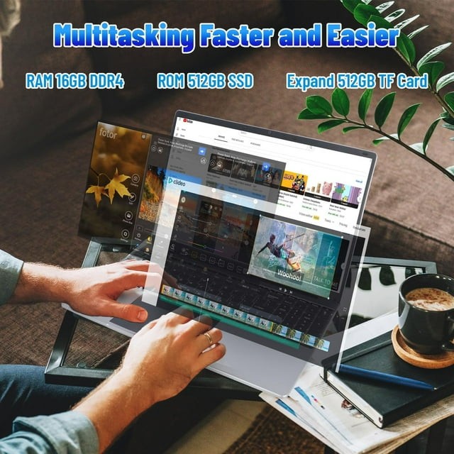 NEW 15.6 inch Laptop 16GB+512GB Windows 11 Computers Support WiFi, Bluetooth