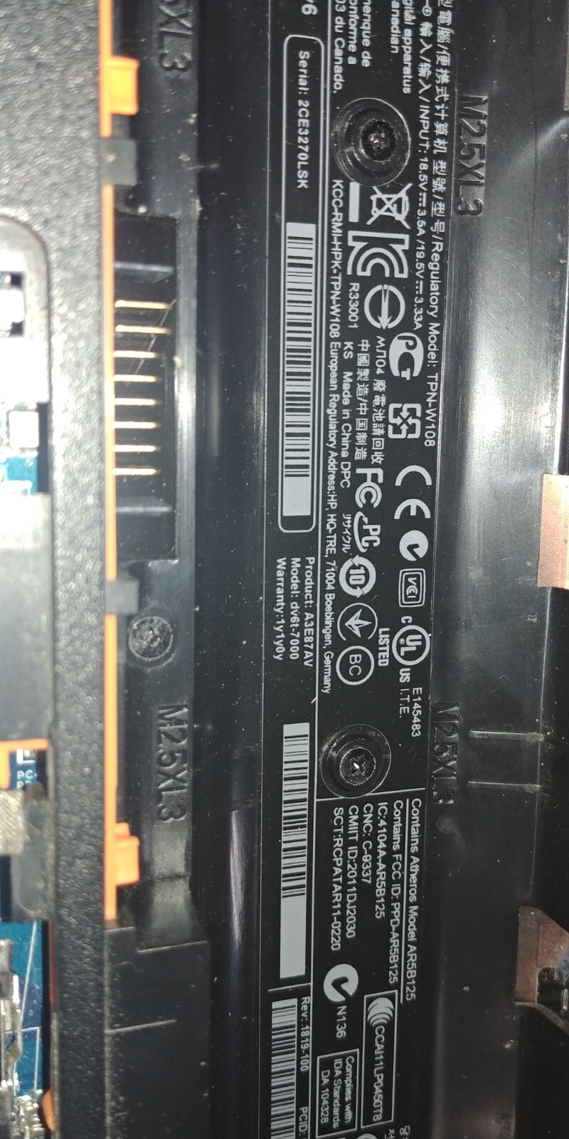 HP Pavilion dv6t-7000 INCOMPLETE FOR PARTS