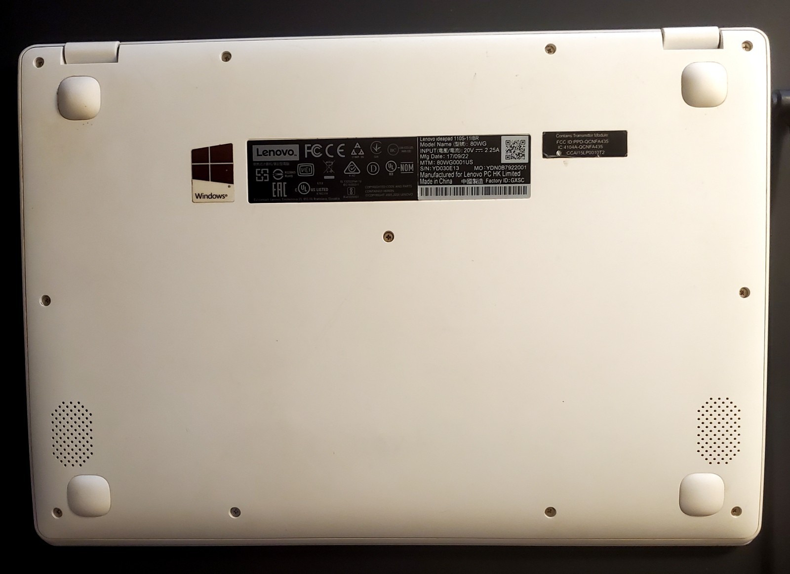 Lenovo Ideapad Laptop – Model 80WG / 110S-11IBR Intel Celeron N3060 GHz 2 GB 32