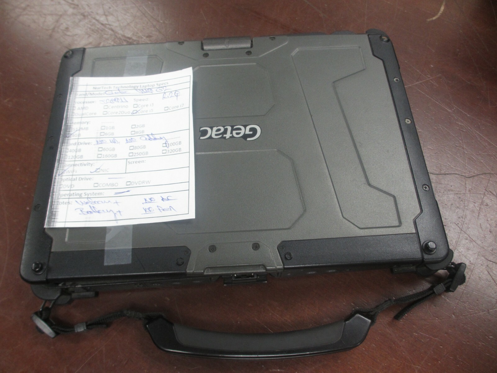 Getac V110 G2 i5 5200U 2.20GHZ 4GB Web-Cam Laptop [NO HDD/CADDY/OS/AC/Pen]