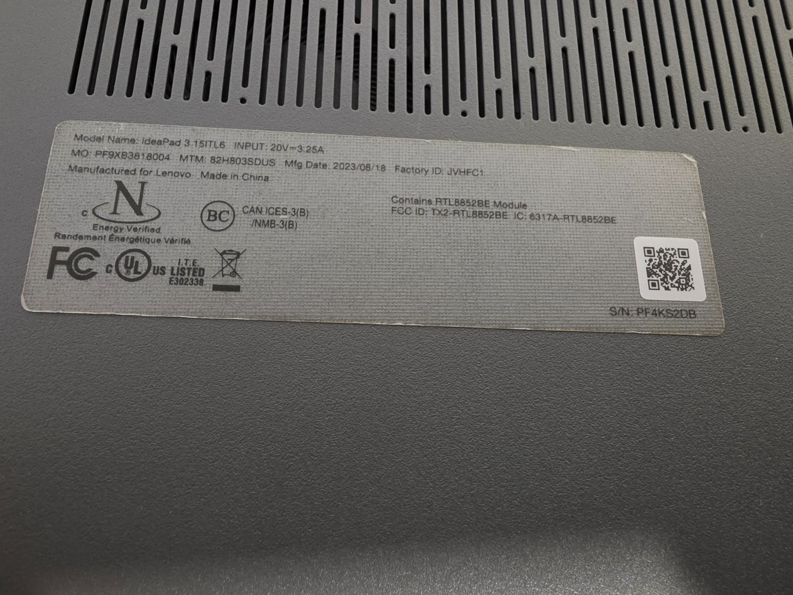 Lenovo Ideapad 3 15ITL6 11th Gen i3-1115G4 4GB 15.6″ Laptop – FPNW
