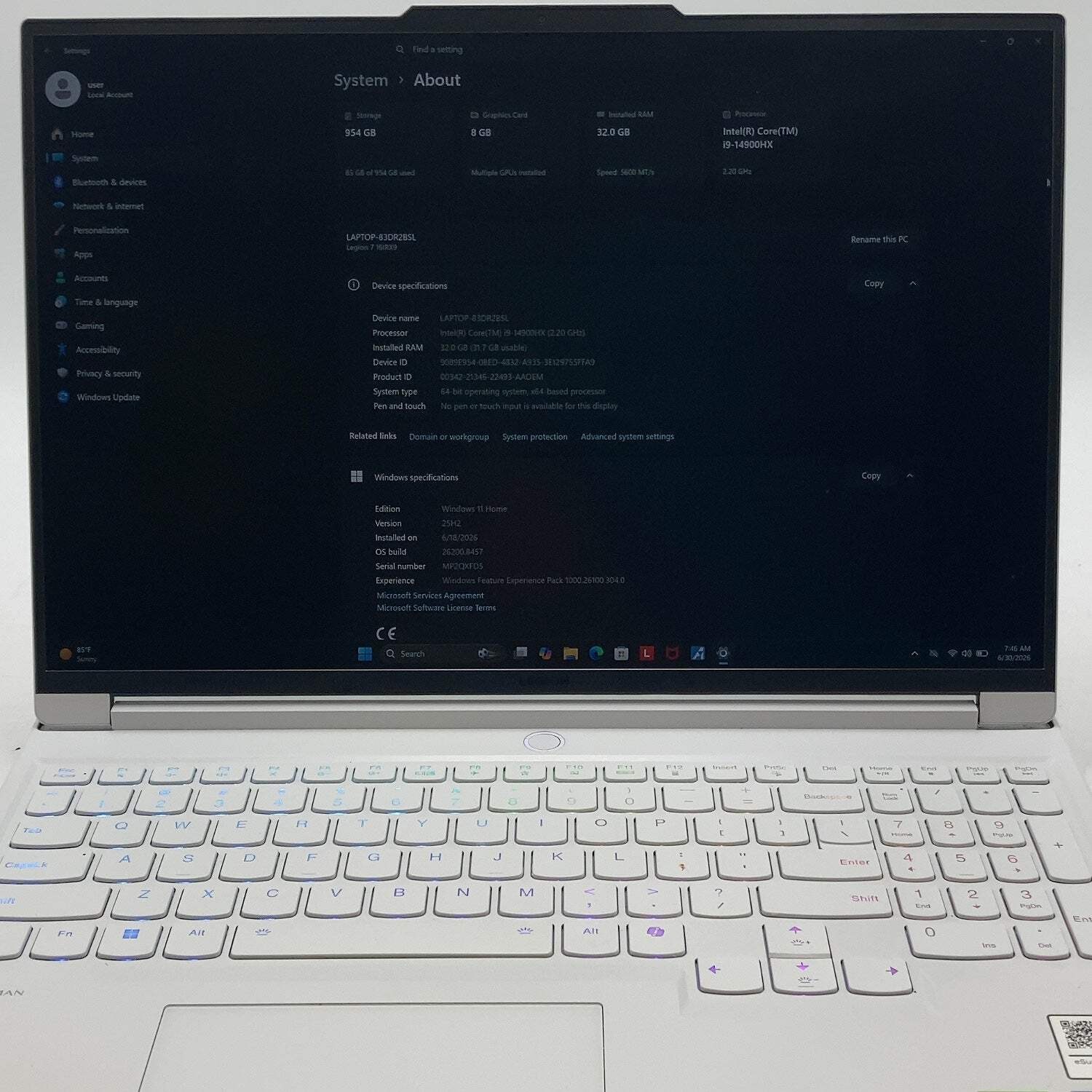 Legion 7i Gen 9 16″ I9-14900HX 2.2GHz 32GB RAM 1TB SSD GeForce RTX 4070