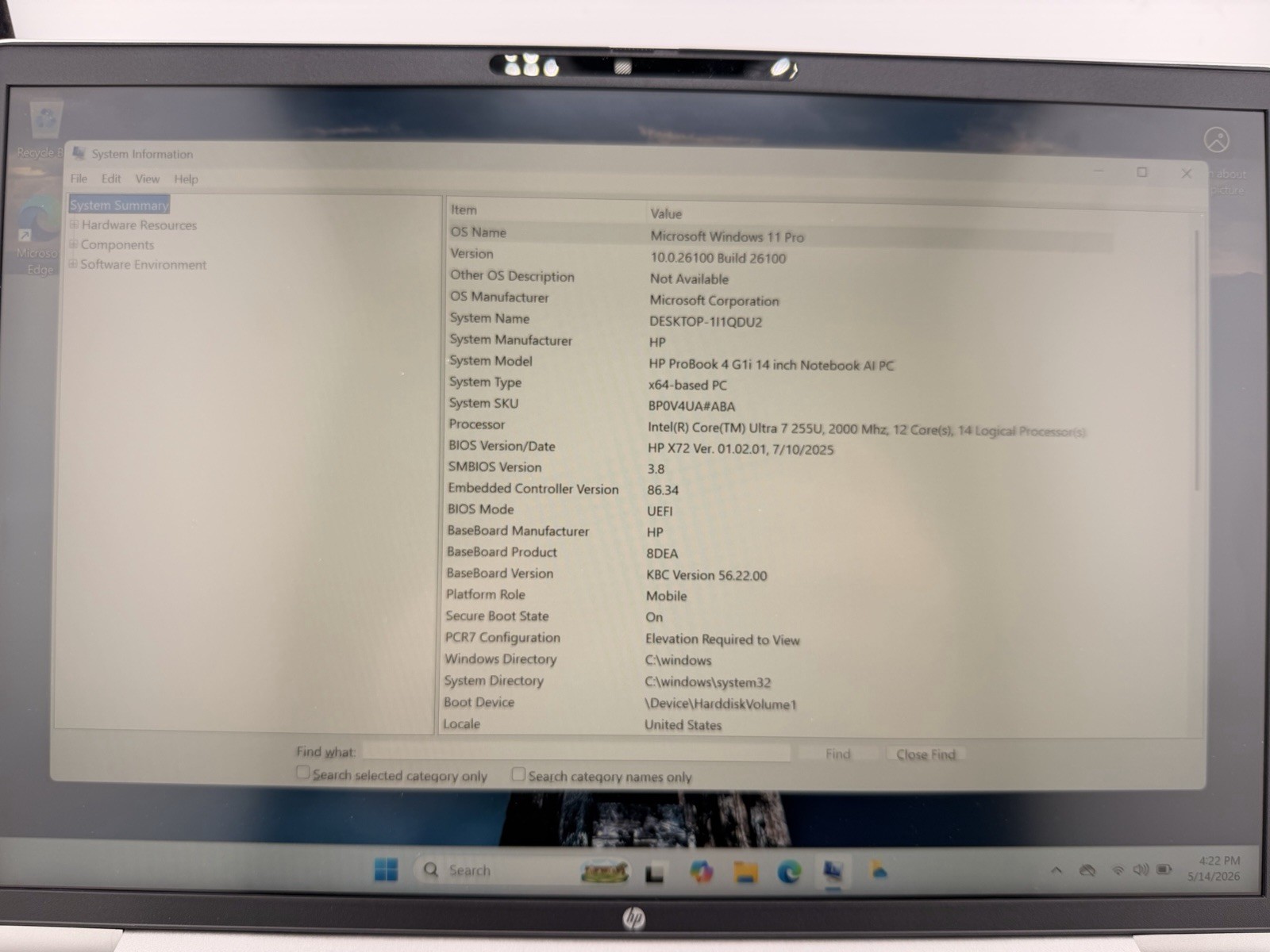 HP EliteBook 840 G11 Ultra 7 255U 32GB 1TB SSD 14″ Touch Win11 Pro