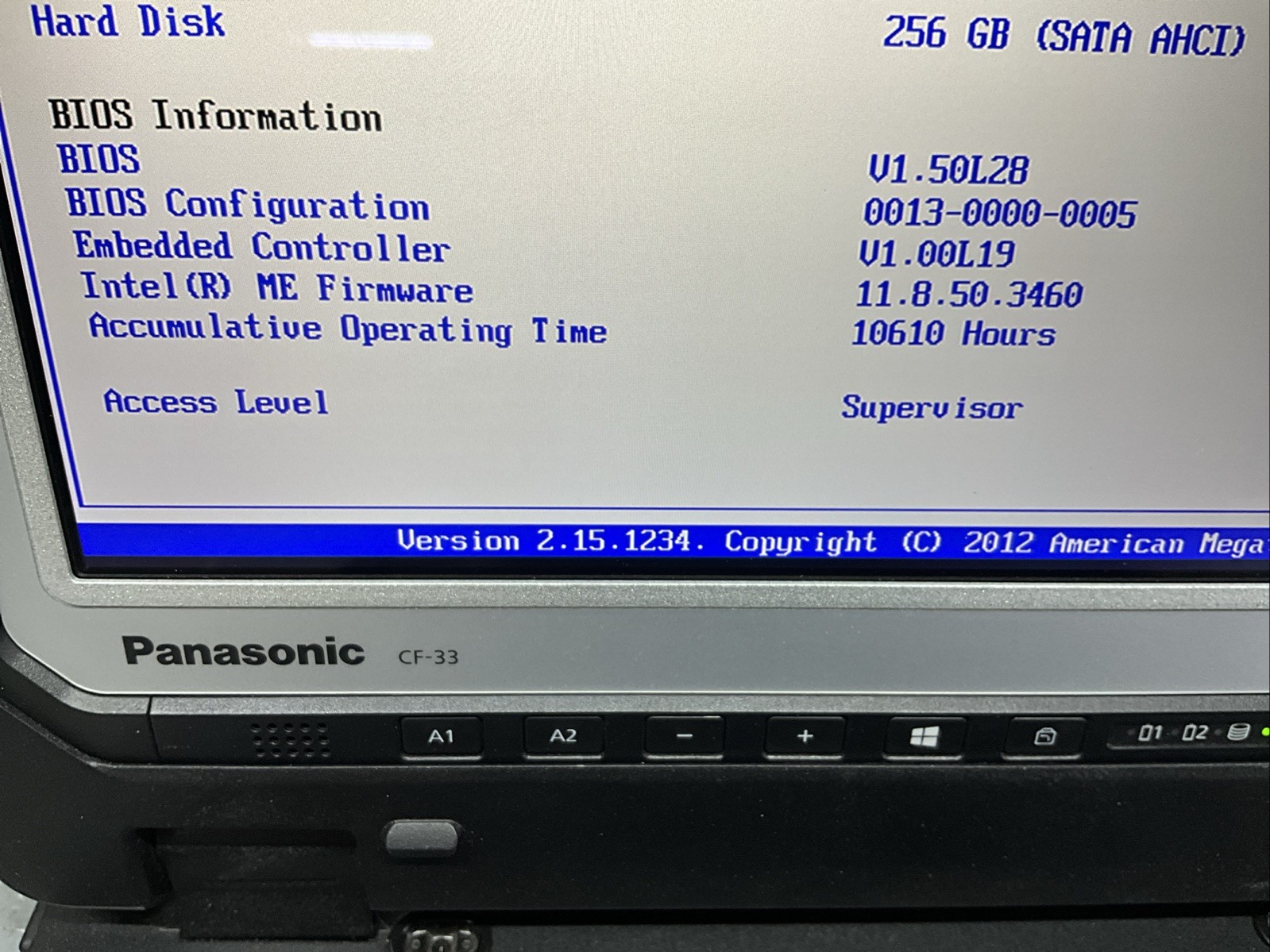 Toughbook Panasonic CF-33 I5-6300U 8GB RAM 256GB SSD Win11P W/CHARGER