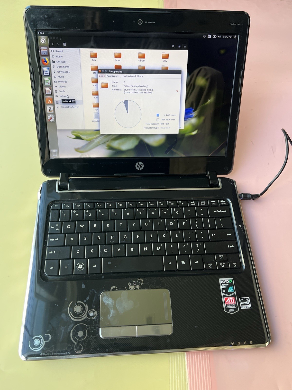 HP Pavilion Dv2 AMD Athlon 2GB RAM 500GB HDD WEBCAM HDMI