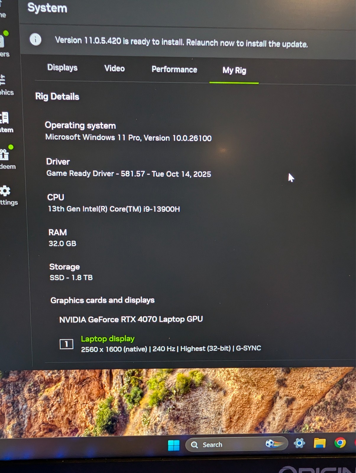 ORIGIN EON16-S 16” i9-13900H 32GB RAM 2TB SSD RTX 4070 Fully Functional