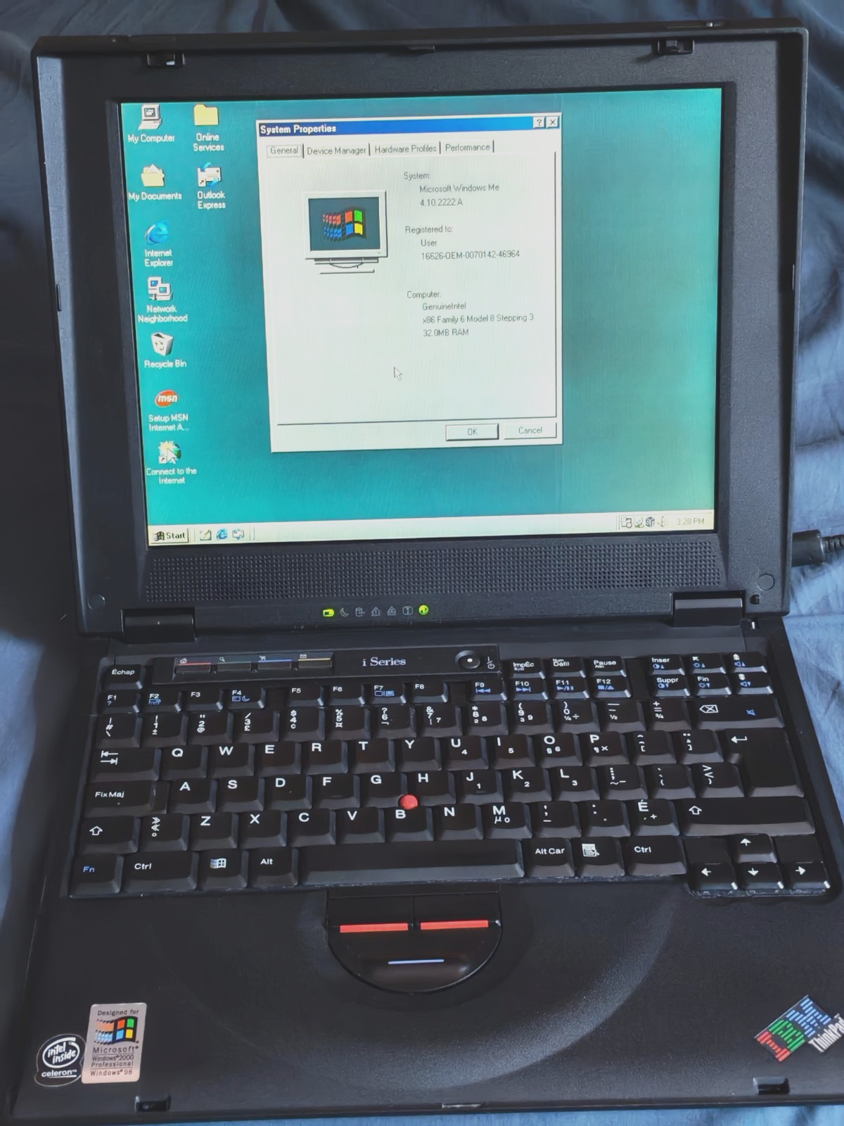 IBM ThinkPad iSeries 1161 – Win98 SE, Celeron, 32MB, 6GB