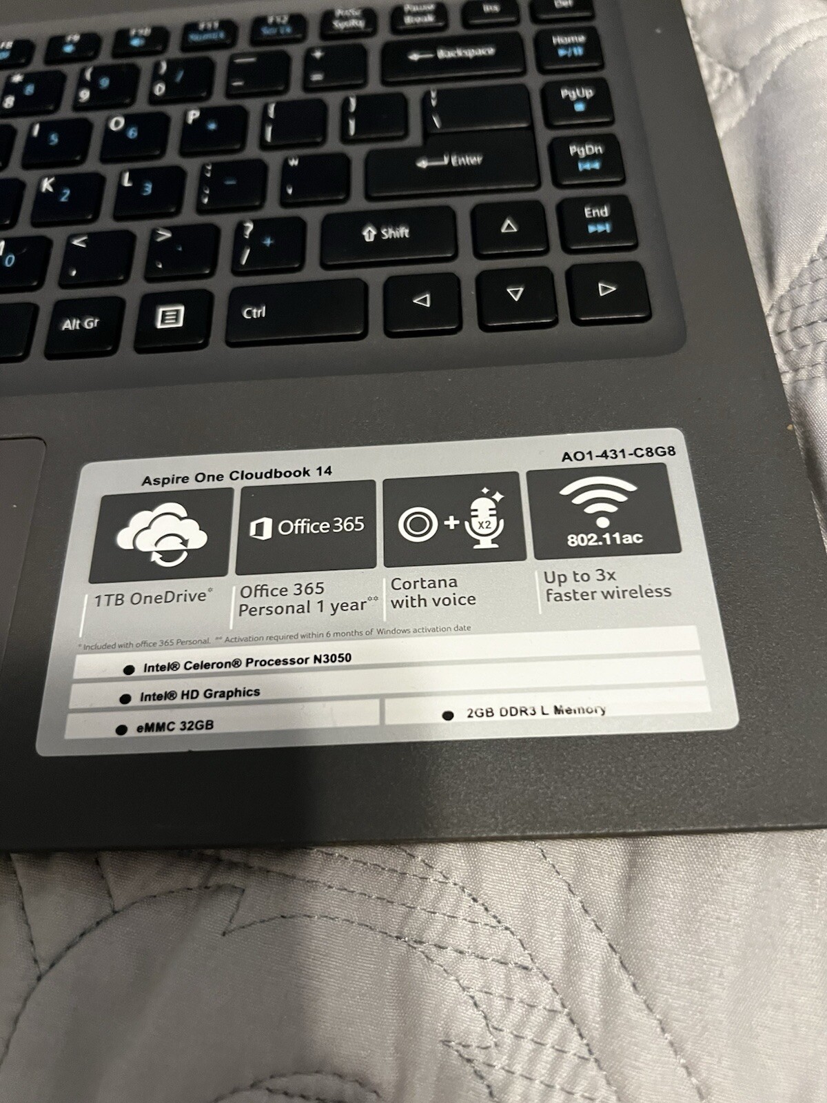 Acer Aspire One Cloudbook 11 AO1-431-C8G8