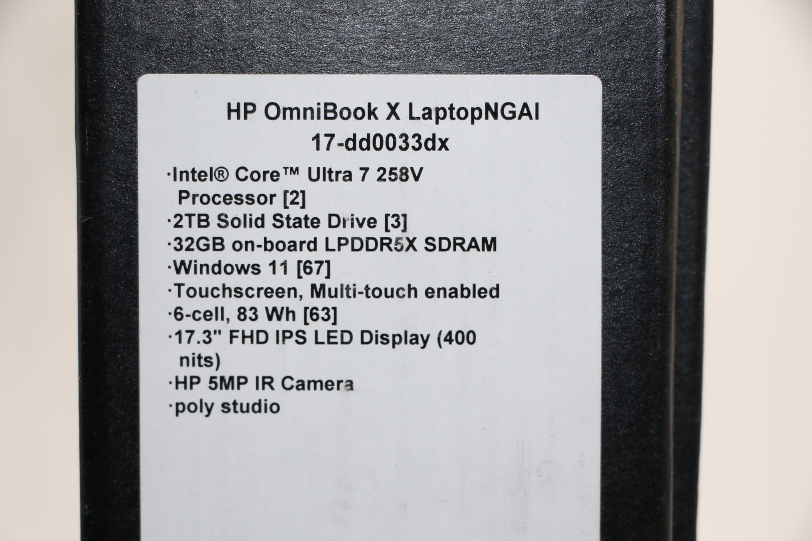 HP OmniBook 7 17-dc0073dl 17.3″ Intel Ultra 7 258V 32GB 2TB SSD RTX 4050