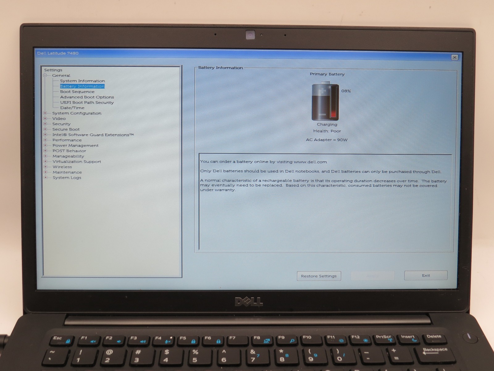 Dell Latitude 7480 i5-6300U @ 2.4Ghz 16GB DDR4 256GB m2 NVME 14″ No OS/AC