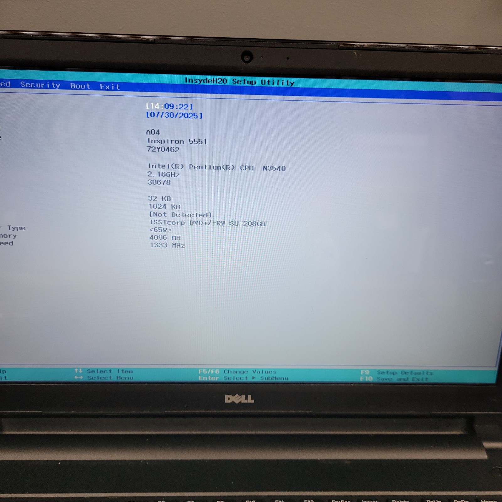 Dell Inspiron 15 5551 15.6″ Pentium N3540 @2.16GHz 4GB RAM No HDD