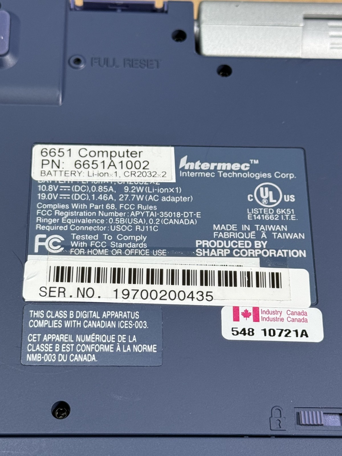 Handheld Touch Laptop Intermec 6651 Works Ships Fast!!!