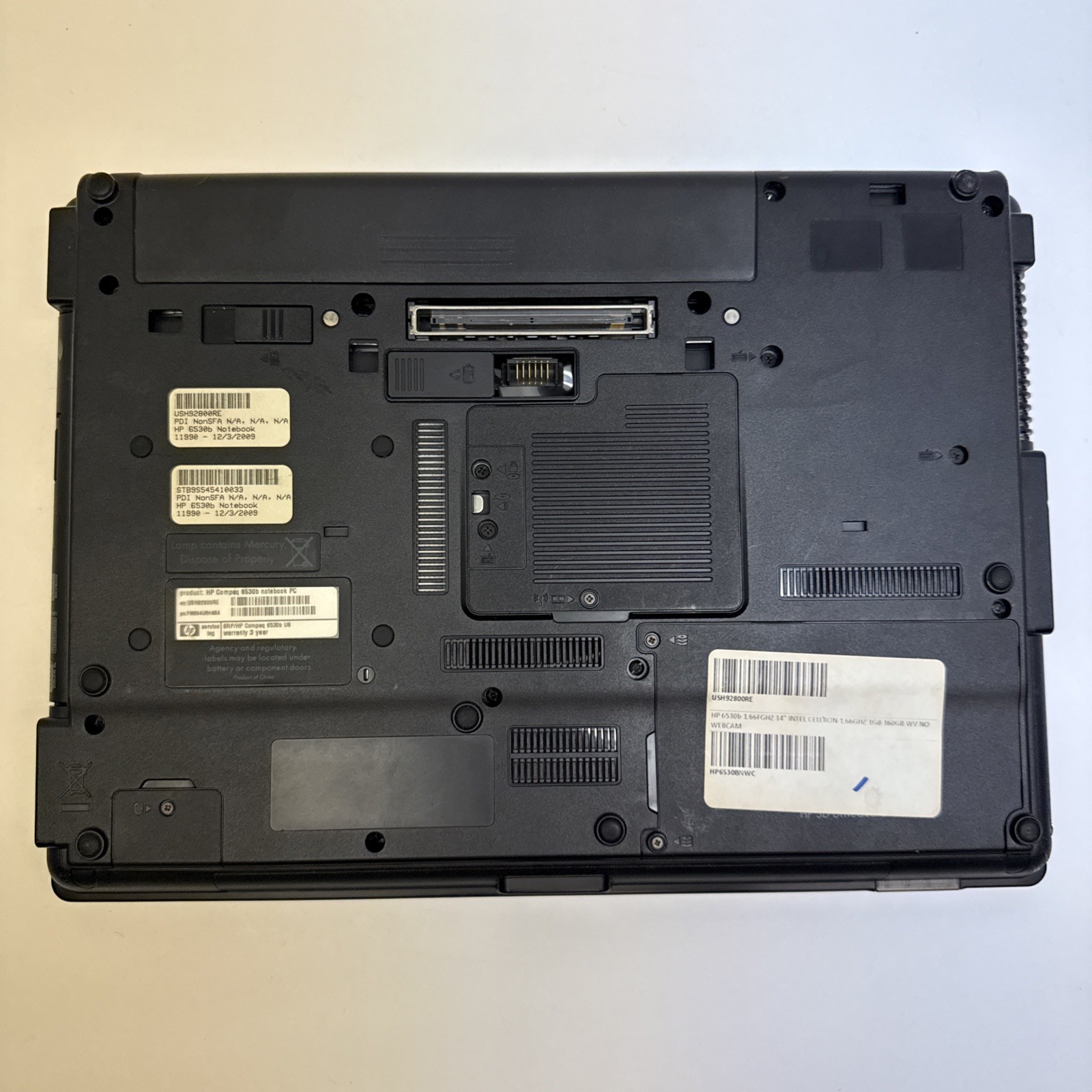 HP Compaq 6530b Intel Celeron CPU T1600 1.66GHZ 3GB RAM 150GB HDD Windows Vista