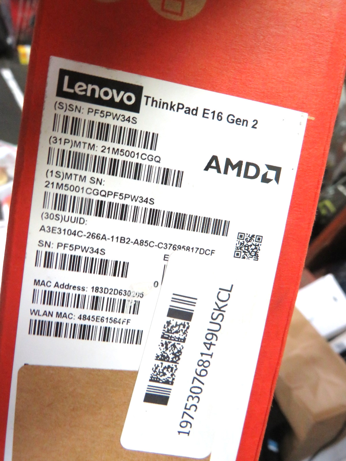 Lenovo ThinkPad E16 Gen 2 16″ 16GB RAM 512GB laptop 3.20GHz Win 11 Pro