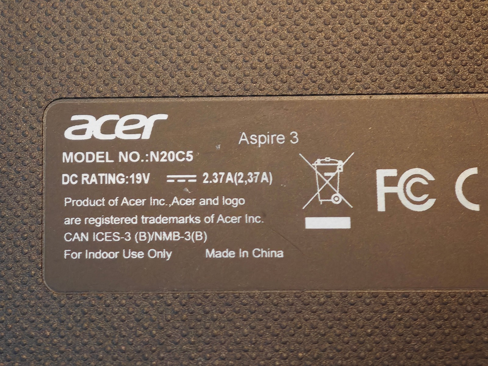 ACER ASPIRE 3 N20C5 – 256GB SSD, 8GB RAM, Intel Pentium Silver N6000 – DAMAGE